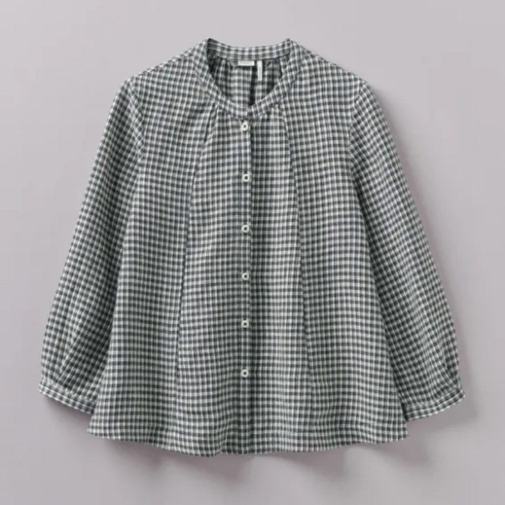 TOAST Check Linen Swingy Shirt